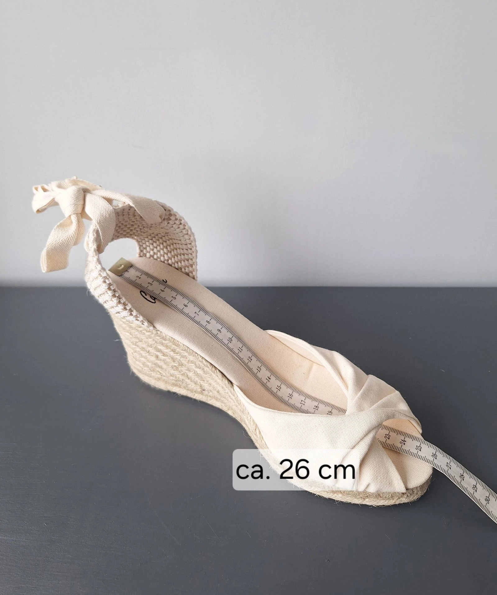 Castañer espadrilles crema con tacón de cuña y cordón 41 – photo 6